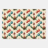 ヴィンテージクリスマスツリーファーム風景包み紙 ラッピングペーパーシート (正面)