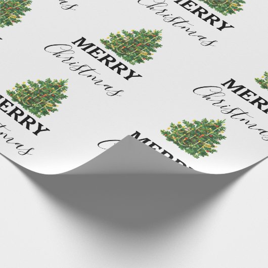 ヴィンテージクリスマスツリーフェスティバルクリスマス ラッピングペーパー (角)