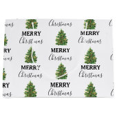 ヴィンテージクリスマスツリーフェスティバルクリスマス ラージペーパーバッグ (正面)