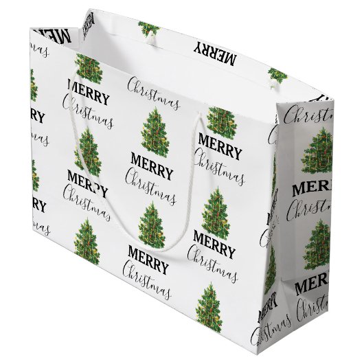 ヴィンテージクリスマスツリーフェスティバルクリスマス ラージペーパーバッグ (裏面アングル)