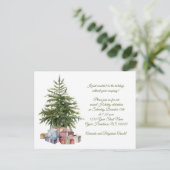 ヴィンテージクリスマスツリープレゼントホリデーパーティー ポストカード (スタンド正面)