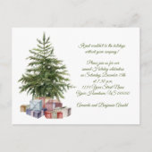 ヴィンテージクリスマスツリープレゼントホリデーパーティー ポストカード (正面)