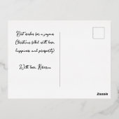 ヴィンテージクリスマスツリーベビーガールグリーナリー 箔シーズンポストカード (裏面)