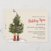 ヴィンテージクリスマスツリーホリデーオープンハウス  招待状 (正面/裏面)