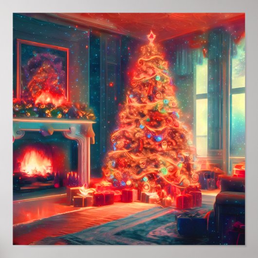 ヴィンテージクリスマスツリーホリデーデコールポスター ポスター (正面)