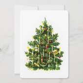 ヴィンテージクリスマスツリーホリデーパーティー招待状 招待状 (裏面)