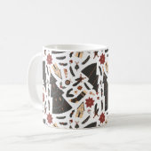 ヴィンテージクリスマスツリーポインセチア コーヒーマグカップ (正面左)