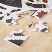 ヴィンテージクリスマスツリーポインセチア ジグソーパズル (側面)