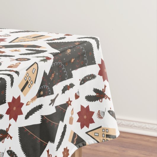 ヴィンテージクリスマスツリーポインセチア テーブルクロス (インサイチュ)