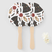 ヴィンテージクリスマスツリーポインセチア ハンドファン (正面&裏面)