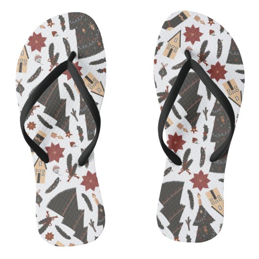 ヴィンテージクリスマスツリーポインセチア ビーチサンダル (ソール)