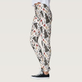 ヴィンテージクリスマスツリーポインセチア レギンス (左)