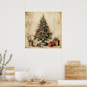 ヴィンテージクリスマスツリーポスター ポスター (キッチン)