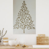 ヴィンテージクリスマスツリーポスター ポスター (キッチン)