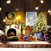 ヴィンテージクリスマスツリーリビングルームシーン シーズンカード