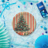 ヴィンテージクリスマスツリーレトロ1940の雑誌 ペーパープレート (パーティー)