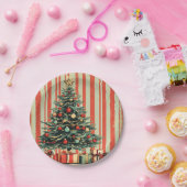 ヴィンテージクリスマスツリーレトロ1940の雑誌 ペーパープレート (パーティー)