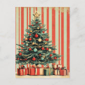 ヴィンテージクリスマスツリーレトロ1940の雑誌 ポストカード (正面)