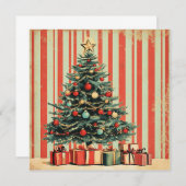 ヴィンテージクリスマスツリーレトロ1940の雑誌 招待状 (正面/裏面)