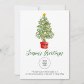 ヴィンテージクリスマスツリー会社のロゴビジネス シーズンカード (正面)