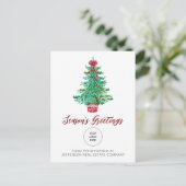 ヴィンテージクリスマスツリー会社のロゴビジネス シーズンポストカード (スタンド正面)