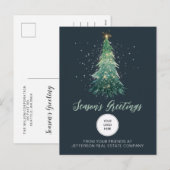 ヴィンテージクリスマスツリー会社のロゴビジネス シーズンポストカード (正面/裏面)