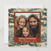 ヴィンテージクリスマスツリー写真クリスマスポストカード シーズンカード (正面)