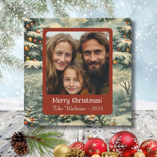 ヴィンテージクリスマスツリー写真クリスマス シーズンカード