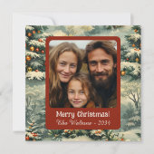 ヴィンテージクリスマスツリー写真クリスマス シーズンカード (正面)