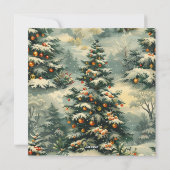 ヴィンテージクリスマスツリー写真クリスマス シーズンカード (裏面)