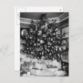 ヴィンテージクリスマスツリー写真(1910) シーズンポストカード (正面/裏面)