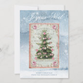 ヴィンテージクリスマスツリー冬の雪景色 (正面)