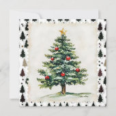 ヴィンテージクリスマスツリー切手 シーズンカード (正面)