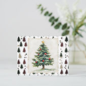 ヴィンテージクリスマスツリー切手 シーズンポストカード (スタンド正面)