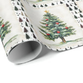 ヴィンテージクリスマスツリー切手 ラッピングペーパー (ロールコーナー)