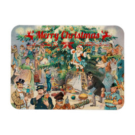 ヴィンテージクリスマスツリー平版画 マグネット