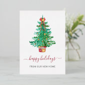 ヴィンテージクリスマスツリー移動 箔シーズンカード (立ち正面)