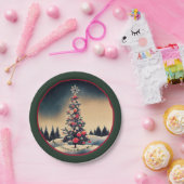 ヴィンテージクリスマスツリー紙プレート ペーパープレート (パーティー)