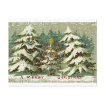 ヴィンテージクリスマスツリー葉書
