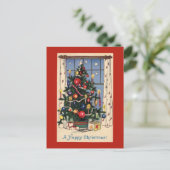 ヴィンテージクリスマスツリー葉書 シーズンポストカード (スタンド正面)