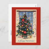 ヴィンテージクリスマスツリー葉書 シーズンポストカード (正面/裏面)