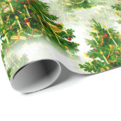 ヴィンテージクリスマスツリー装飾パターンギフト ラッピングペーパー (ロールコーナー)