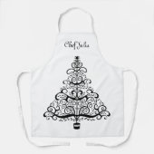 ヴィンテージクリスマスツリー装飾ビクトリアン巻 エプロン (正面)