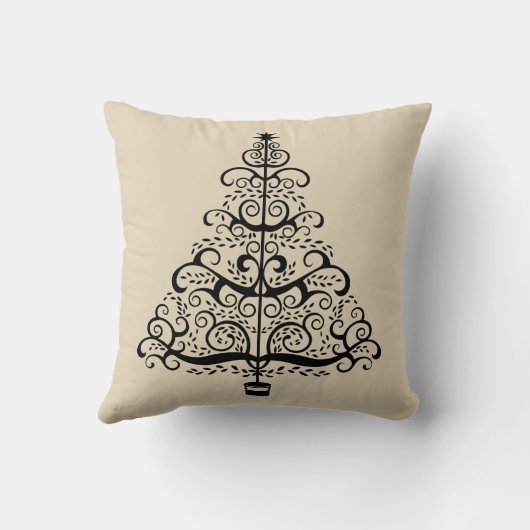 ヴィンテージクリスマスツリー装飾ビクトリアン巻 クッション (裏面)