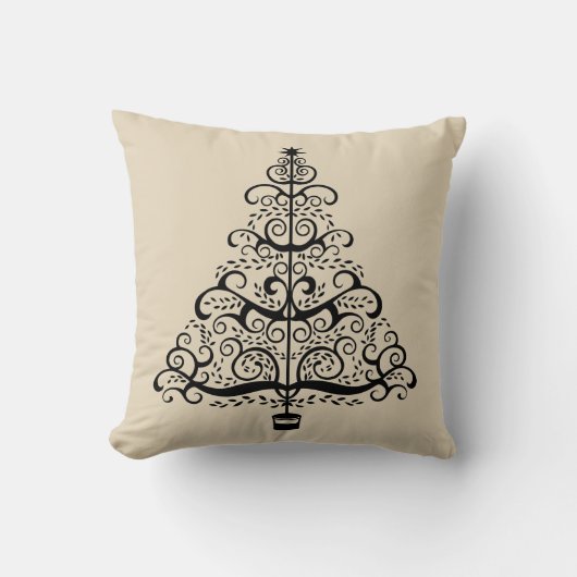 ヴィンテージクリスマスツリー装飾ビクトリアン巻 クッション (正面)