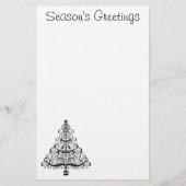 ヴィンテージクリスマスツリー装飾ビクトリアン巻 便箋 (正面)