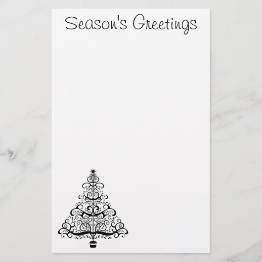 ヴィンテージクリスマスツリー装飾ビクトリアン巻 便箋 (正面)