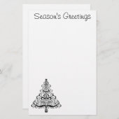 ヴィンテージクリスマスツリー装飾ビクトリアン巻 便箋 (正面/裏面)