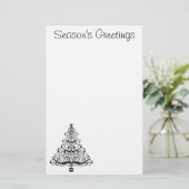 ヴィンテージクリスマスツリー装飾ビクトリアン巻 便箋 (スタンド正面)