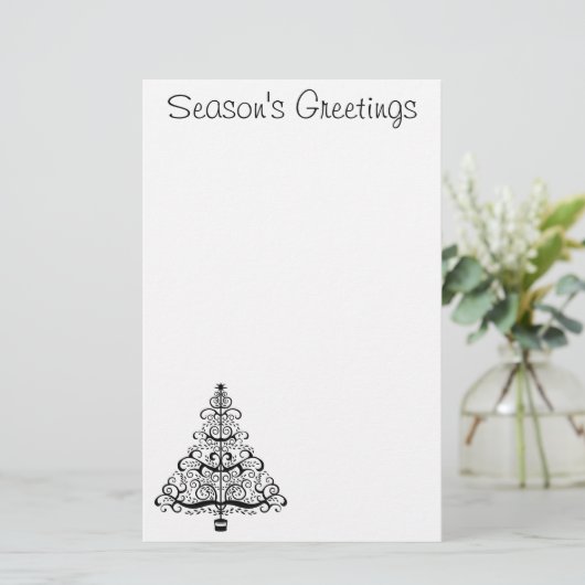 ヴィンテージクリスマスツリー装飾ビクトリアン巻 便箋 (スタンド正面)